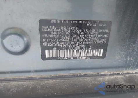 2011 Subaru Forester 2.5X z USA, uszkodzony, nr VIN JF2SHABCXBH701794